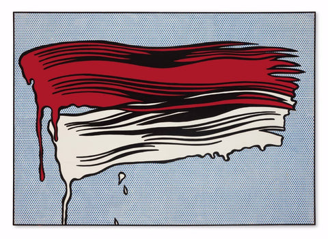 Red and White Brushstrokes by Roy Lichtenstein