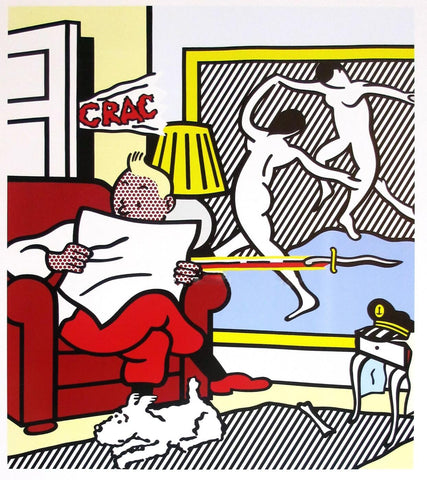 Roy Lichtenstein - Tintin Reading by Roy Lichtenstein