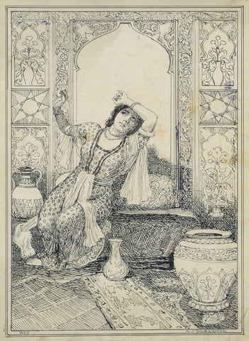 Rubaiyat Of Omar Khayyam 2 - M V Dhurandhar - Indian Masters Artwork by M. V. Dhurandhar