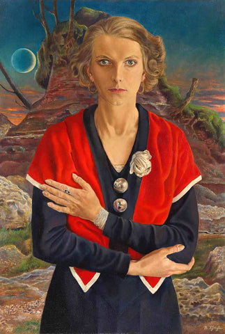 Lady With Red Scarf (Speedy With The Moon) - Rudolf Schlichter - Posters