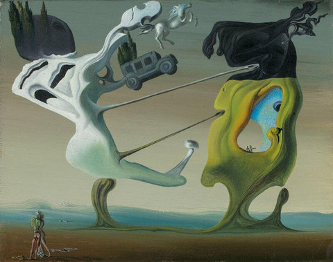House For Erotomaniac (Maison Pour Erotomane),1932 - Salvador Dali Painting - Surrealism Art - Large Art Prints by Salvador Dali