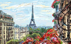 A beautiful view of Eiffel Tower - Digital Painting - Large Art Prints