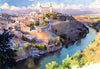 Spanish City Toledo In Watercolors - Canvas Prints