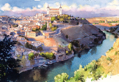Spanish City Toledo In Watercolors - Posters by Christopher Noel