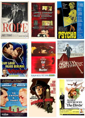 Alfred Hitchcock Greatest Movies Poster Set - Set of 10 Poster Paper - (12 x 17 inches)each by Hitchcock