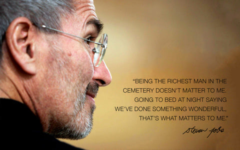 Motivational Poster - Steve Jobs Apple Founder - Being the richest man in the cemetery doesnt matter to me - Inspirational Quotes by Tallenge Store