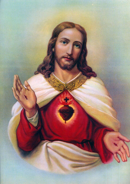 Sacred Heart of Jesus Christ (Coeur Sacre-Jesus) - Christian Art Religious Painting - Life Size Posters