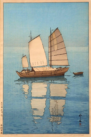 Sailboats Forenoon (Hansen Gozen) - Yoshida Hiroshi - Japanese Woodblock Ukiyo-e Print Art Masterpiece - Art Prints