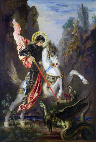 Saint George And The Dragon (Saint Georges Et Le Dragon) - Gustave Moreau - Christian Art Painting - Framed Prints