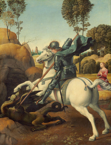 Saint George and the Dragon - Posters by Raphael