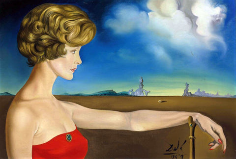 Woman in a Landscape, 1959 (Mujer en un paisaje , 1959) - Salvador Dali Painting - Surrealism Art - Large Art Prints by Salvador Dali