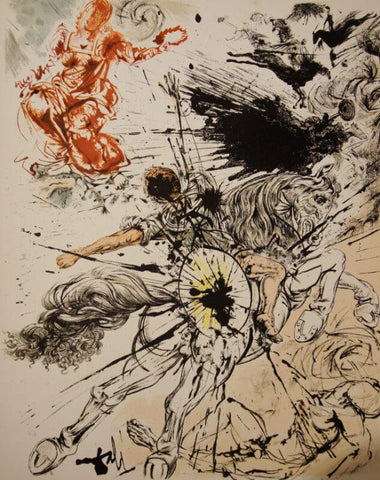 Don Quichotte - Lithograph From The Catalog of the Graphic Works By Salvador Dali - Framed Prints