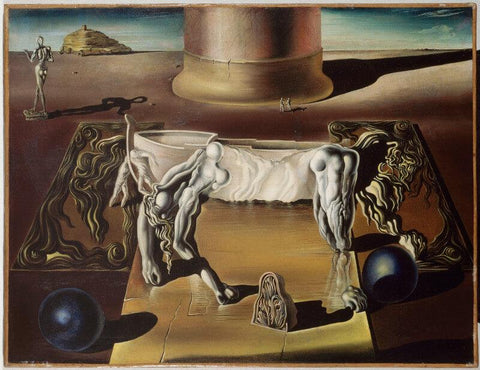 Invisible Sleeping Woman,Horse, Lion ( Mujer dormida invisible, caballo, león) - Salvador Dali Painting - Surrealism Art - Art Prints
