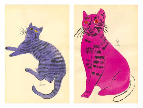 Sam And Sam - 25  Cats Named Sam Series - Andy Warhol - Pop Art Print - Canvas Prints