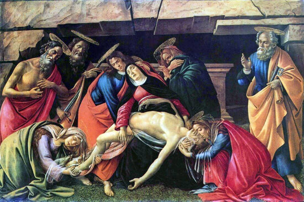 Lamentation Over the Dead Christ (Compianto Sul Cristo Morto) – Sandro Botticelli – Christian Art Painting - Life Size Posters