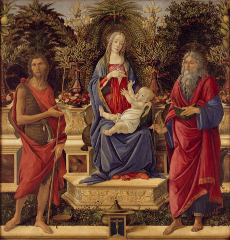 Madonna with Saints John the Baptist and Giovanni evangelista - Framed Prints