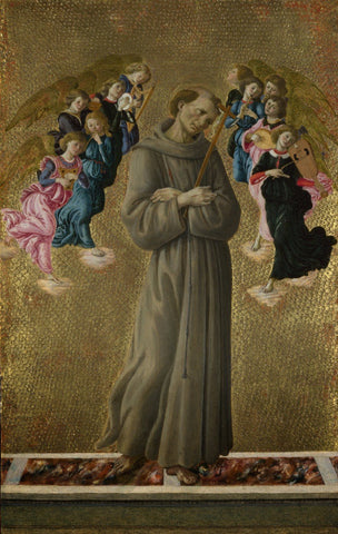 Saint Francis of Assisi with Angels - Life Size Posters by Sandro Botticelli