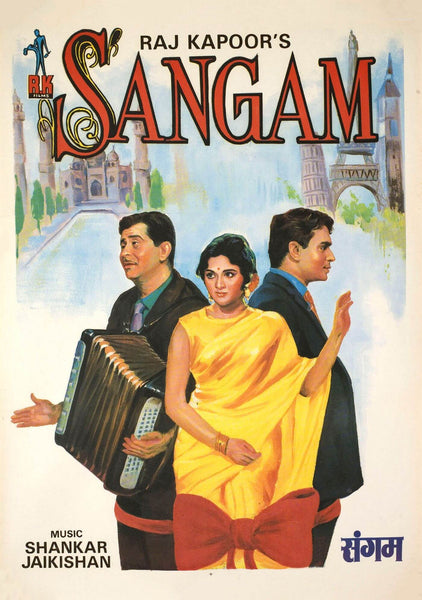 Sangam - First Indian Movie To Be Filmed Abroad - Raj Kapoor - Classic Hindi Movie Poster - Posters