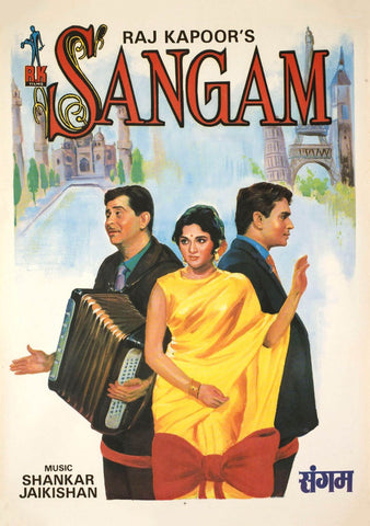 Sangam - First Indian Movie To Be Filmed Abroad - Raj Kapoor - Classic Hindi Movie Poster - Art Prints