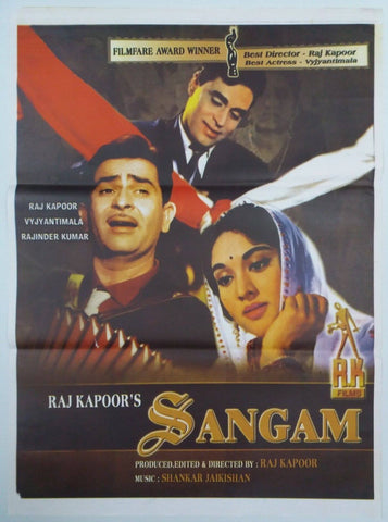 Sangam - First Indian Movie To Be Shot Abroad - Raj Kapoor - Classic Hindi Movie Poster - Posters by Brooke