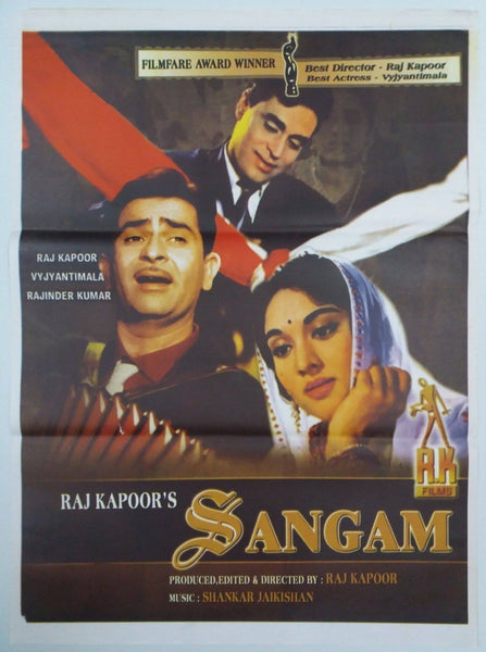 Sangam - First Indian Movie To Be Shot Abroad - Raj Kapoor - Classic Hindi Movie Poster - Canvas Prints