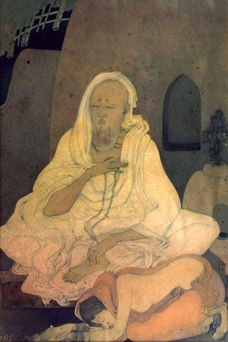Saint Haridas - Kshitindranath Mazumdar – Bengal School of Art - Indian Painting by Kshitindranath Majumdar
