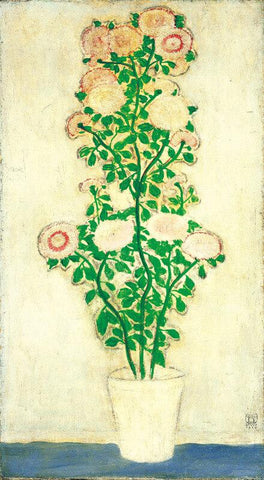 Chrysanthemums With Green Leaves - Posters by Sanyu