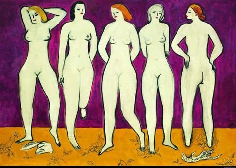 Five Nudes by Sanyu