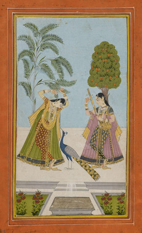 Sarang Ragini - C.1750-1800- Vintage Indian Miniature Art Painting - Canvas Prints