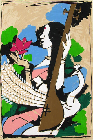 Saraswati - MF Husain by M F Husain