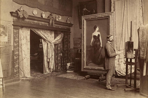 Sargent In His Studio - John Singer Sargent Painting - Large Art Prints by John Singer Sargent