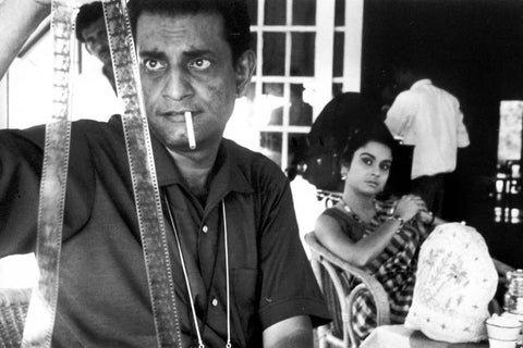 Satyajit Ray On Location With Madhabi Mukherjee - Framed Prints by Henry
