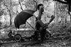 Satyajit Ray On Location in Bolpur For Asani Sanket 1973 - Bengali Movie Collection - Canvas Prints