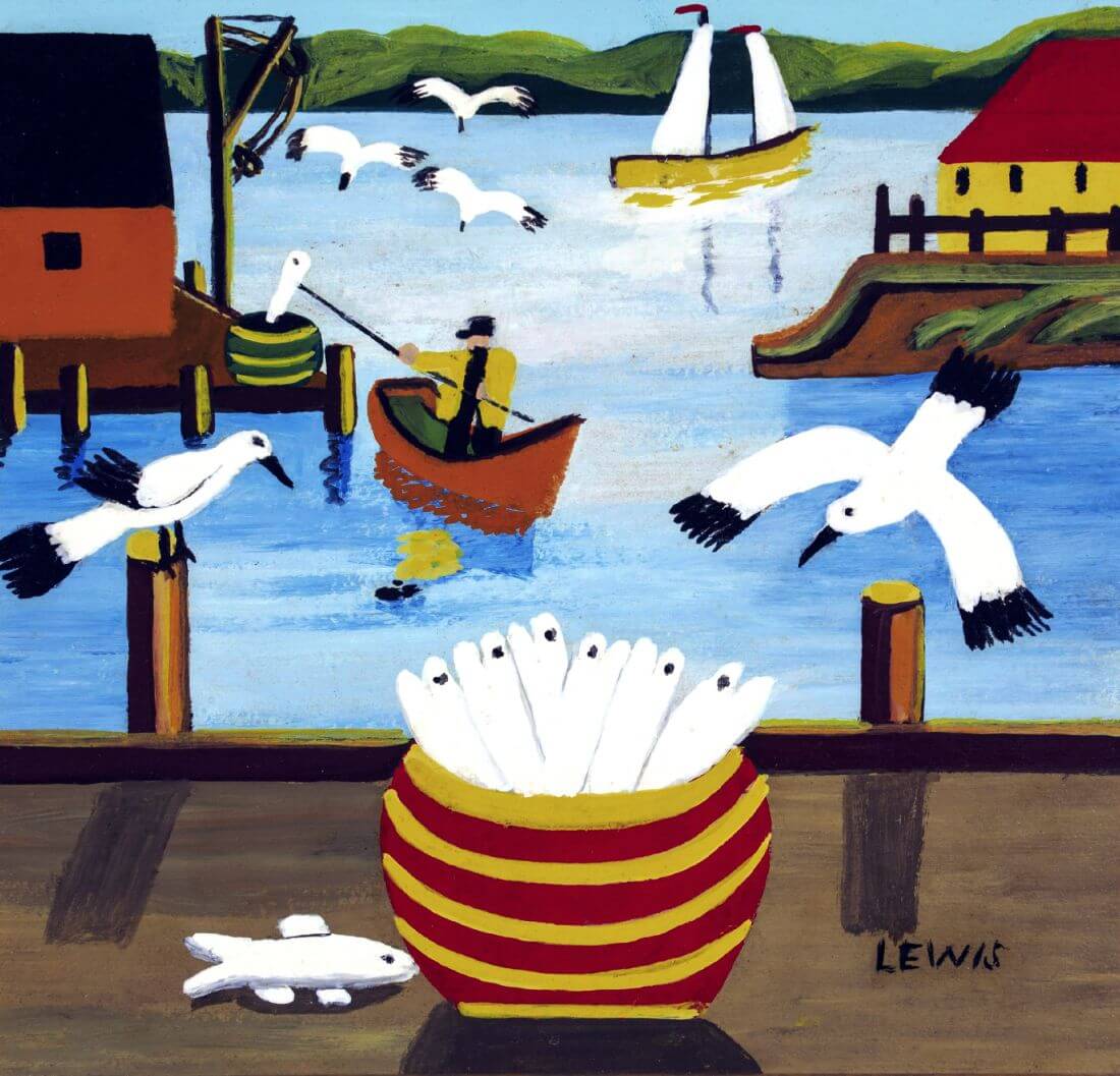 Seagulls - Maud Lewis - Canadian Folk Art Painting - Large Art ...