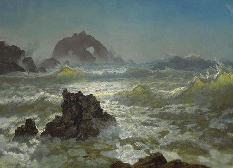 Seal Rock California - Albert Bierstadt - Landscape Painting - Life Size Posters by Albert Bierstadt