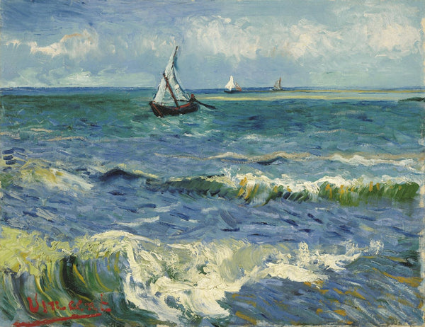 Seascape Near Les Saintes-Maries-De-La-Mer by Vincent Van Gogh | Tallenge Store | Buy Posters, Framed Prints & Canvas Prints