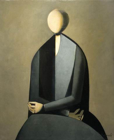 Seated Figure - Duilio Barnabe - Figurative Contemporary Art Painting - Framed Prints by Duilio Barnabe