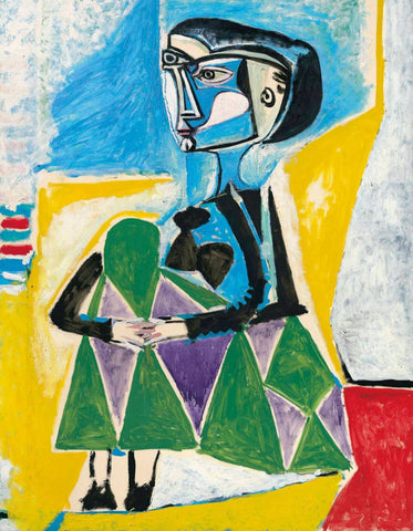 Seated Woman - Jacqueline (Femme Accroupie) - Pablo Picasso Painting by Pablo Picasso