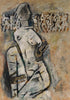 Seated Woman - M F Husain Painting - Framed Prints