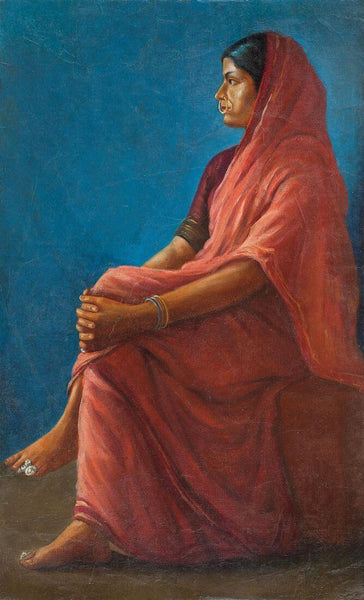 Seated Woman - M V Dhurandhar - Indian Masters Artwork - Canvas Prints