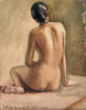 Seated Woman - S L Haldankar  - Indian Art Painting - Canvas Prints