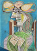 Seated Woman On A Wooden Chair - Pablo Picasso Painting - Life Size Posters