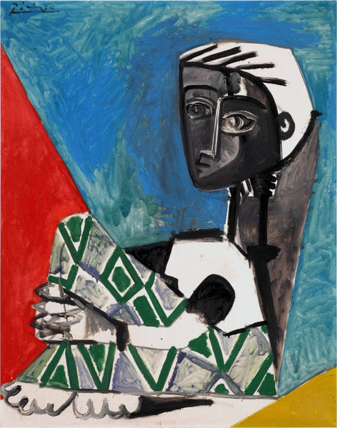 Seated Woman (Femme Accroupie)  - Pablo Picasso Masterpiece Painting - Life Size Posters