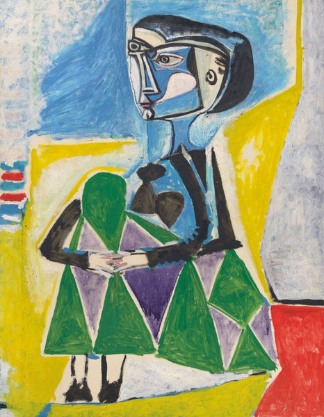 Seated Woman (Jacqueline) Femme Accroupie - Pablo Picasso - Masterpiece Painting - Canvas Prints