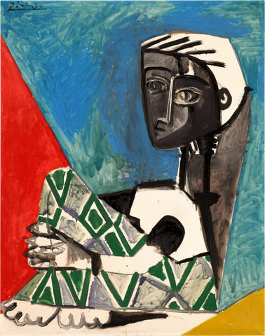 Seated Woman (Jacqueline) Femme Accroupie II - Pablo Picasso - Masterpiece Painting by Pablo Picasso
