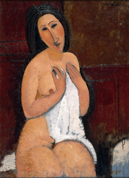 Seated Nude With A Shirt By Amedeo Modigliani - Art Prints