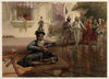 Indian Miniature Paintings - Seated holy man with figures Amritsar Punjab - Canvas Prints