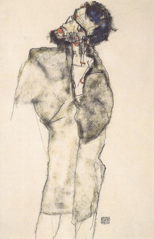 Egon Schiele - Selbstbildnis als Asket (Self-Portrait As An Ascetic) - Large Art Prints by Egon Schiele