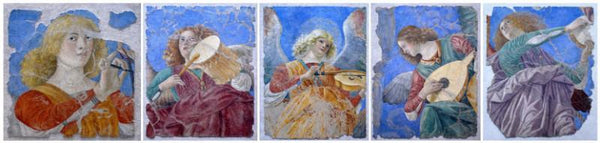 Selection Of Musician Angels From Fresco Paintings Of The Basilica Dei Santi Apostoli - Canvas Prints