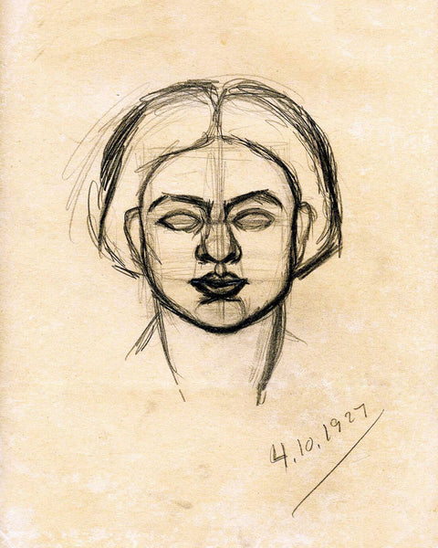 Self-Portrait - Amrita Sher-Gil - Sketch - Framed Prints